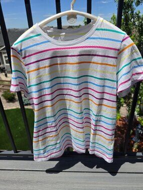 Lands' End Striped T-Shirt Size Large